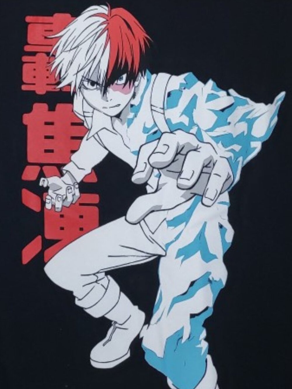 My Hero Academia Shoto Todoroki Ice & Kanji π₯ βοΈSHIRT β€οΈ Juniors XXXL 3X - Picture 2 of 4